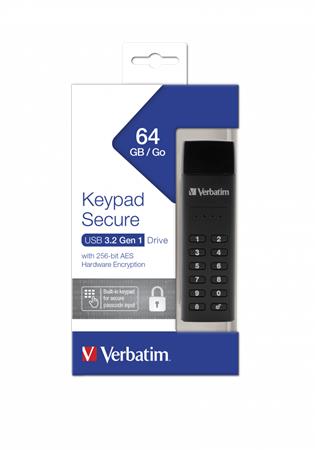 Verbatim Keypad Secure 64GB USB 3.2 AES Titkosított Pendrive Verbatim Keypad Secure 64GB USB 3.2 AES Titkosított Pendrive