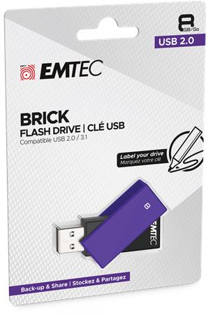 Pendrive 8GB USB 2.0 EMTEC C350 Brick lila Pendrive 8GB USB 2.0 EMTEC C350 Brick lila