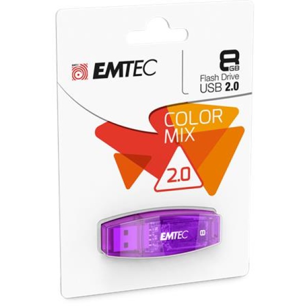Pendrive 8GB USB 2.0 EMTEC C410 Color lila Pendrive 8GB USB 2.0 EMTEC C410 Color lila