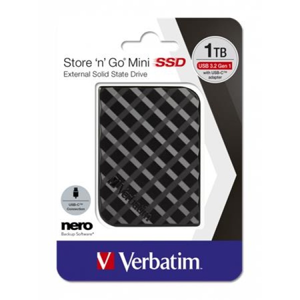 SSD (külső memória) 1TB USB 3.2 VERBATIM Store n Go Mini fekete SSD (külső memória) 1TB USB 3.2 VERBATIM Store n Go Mini fekete