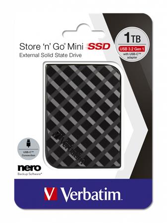 SSD (külső memória) 1TB USB 3.2 VERBATIM Store n Go Mini fekete SSD (külső memória) 1TB USB 3.2 VERBATIM Store n Go Mini fekete