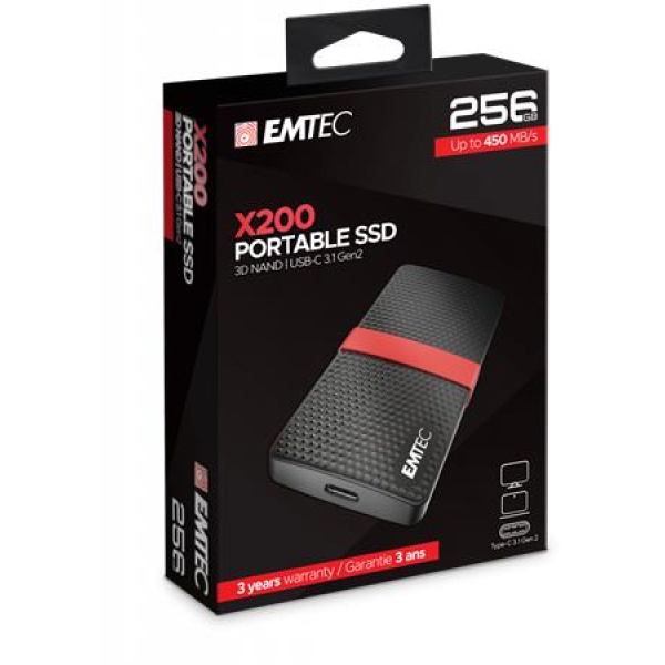 SSD (külső memória) 256GB USB 3.2 420/450 MB/s EMTEC X200