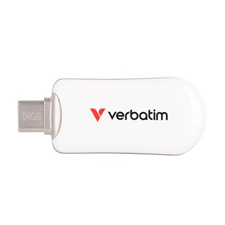Pendrive 64GB USB-C 3.2 Gen1 VERBATIM Plectra fehér