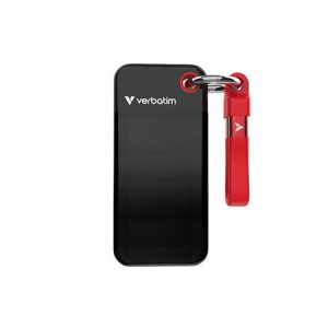 SSD (külső memória) 1TB USB 3.2 Gen2 VERBATIM Pocket SSD fekete/piros