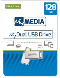 Pendrive 128GB USB 3.2 Gen1 + USB-C alumínium ház MYMEDIA  Dual  (by VERBATIM)